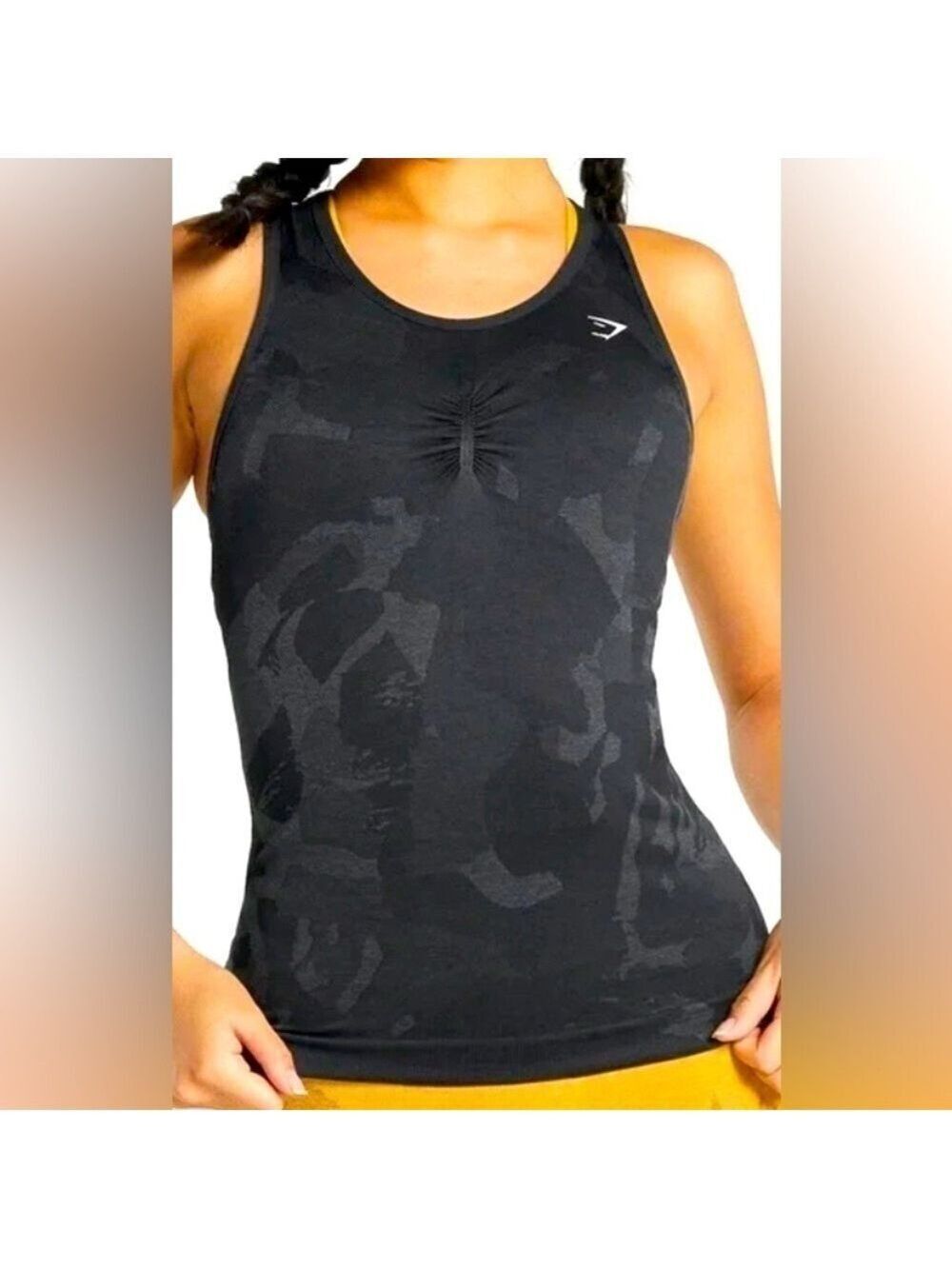 Gymshark Adapt Camo Seamless Tank, Black, size  Small great cond
